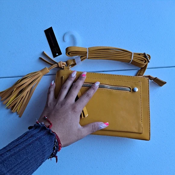 Mustard Yellow Small Crossbody Purse - Picture 3 of 5